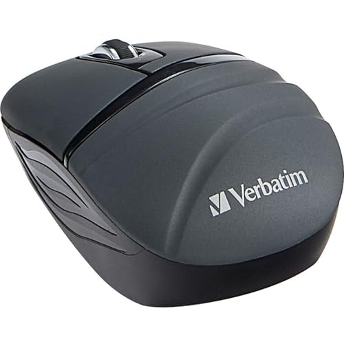 Verbatim - Mini Mouse óptico inalámbrico de Viaje 2.4G con Nano Receptor para Mac y PC, Color Grafito