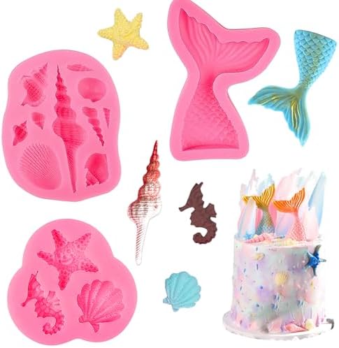 3D Meerjungfrau Fondant Formen - Silikonformen Für Kekse & Schokolade (3-teilig)
