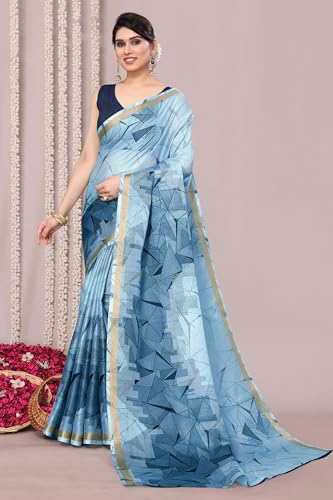 Image of MIRCHI FASHION Saree for Woman Cotton Blend Geometric Printed | Polished Professional Office Wear and Regular Daily Sari with Blouse Piece