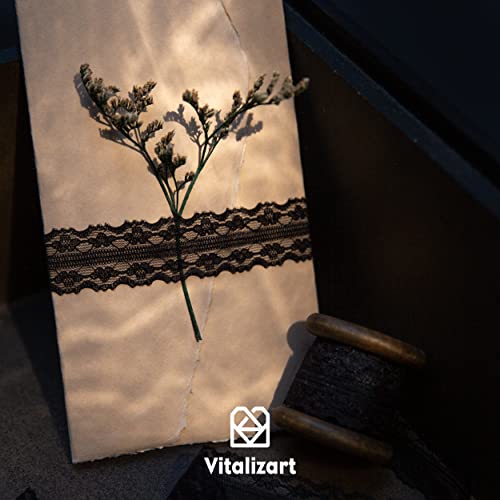 Vitalizart Black Lace Ribbon 15 Yards Crochet Lace Trim 3 Rolls Floral Eyelet Sewing Lace Fabric With Wood Spool For Wedding Invitations Bridal Shower Decorations Gift Wrapping Crafts #TOP6