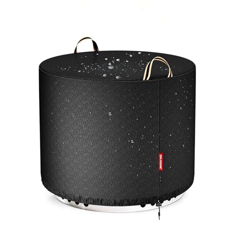QH.HOME [2026 Upgraded 900D Fabric] 21 Inch Round Fire Pit Cover for Solo Stove Bonfire 2.0 Heavy Duty Waterproof Firepit Covers Fit for 19-21 inch Smokeless Outdoor Fireplace All-Weather Resistant