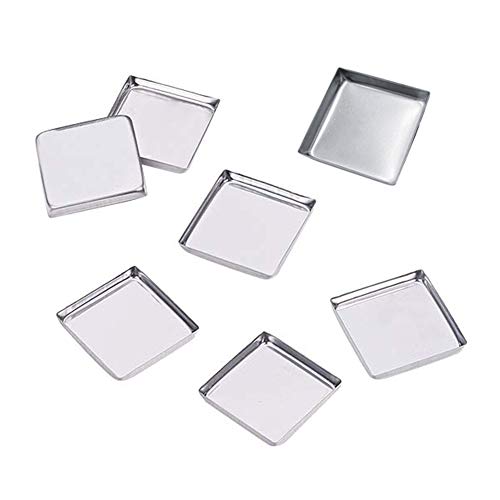 30 Pieces Empty Square Metal Tin Palette Pans Empty Square Metal Pans Cosmetic Eyeshadow Pans for Eyeshadow Palette Magnetic Makeup Palette, 26mm Wide 3.5mm Height image 5