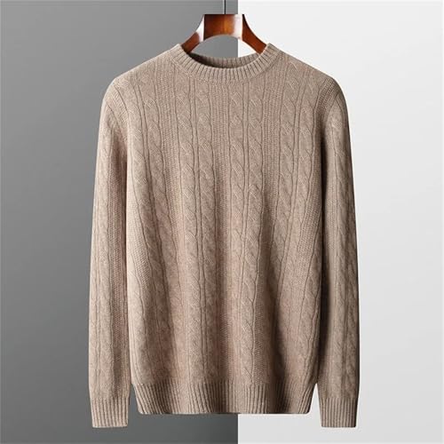 Men's Winter 100% Merino Wool Cashmere Sweater Round Neck Knitted Pullover Business Casual Knitted Clothing Top2