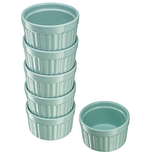 Kook 10 Oz Porcelain Ramekins, Oven Safe, For Baking Pot Pies, Creme Brulee, Lava Cake, Soup, Ramkins For Baking Set Of 6, #TOP1