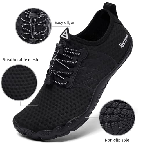 Racqua Water Shoes Quick-Dry Swim Shoes Breathable Lightweight Beach Shoes Pool Barefoot Aqua for Women Men3