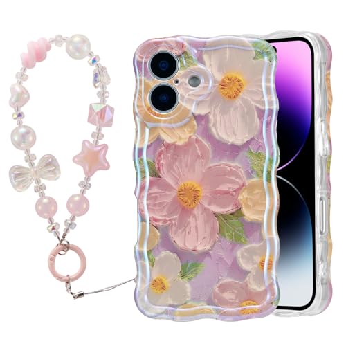 Coque iPhone 17 fleur avec chaîne le cadeau idéal et élégant pour femme