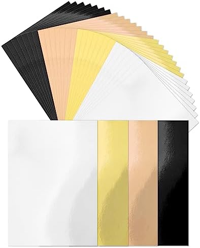 Cinvo 32 Pack Metallic Paper Sheets A4 Thick Cardstock Foil 250 GSM ...