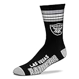 Fanatics for Bare Feet NFL Stripe Team Sock Socks (43-48, Las Vegas Raiders)