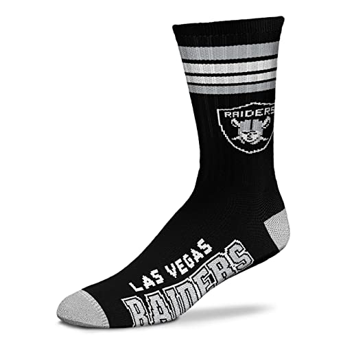 Fanatics For Bare Feet NFL Stripe Team Sock Socks (43-48, Las Vegas Raiders)