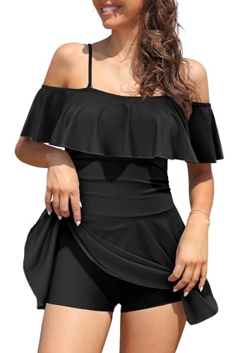 Robe de bain une pièce pour femme à volants et fronces style rétro chic