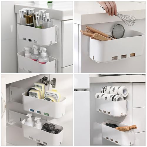 Cajas organizadoras de pared sin necesidad de taladro, pack de 2 unidades en polipropileno 6