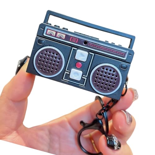 Haiki Porte-clés vintage pour enregistreur à cassette, petit enregistreur à cassette, texture adaptée pour un cadeau de couple
