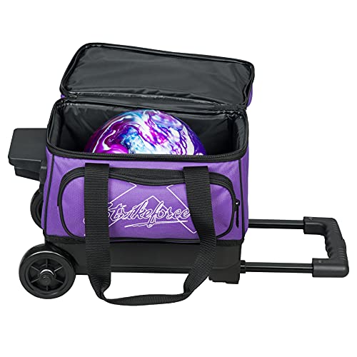 Strikeforce Hybrid Bowling Ball Single Roller With Smooth 3.5" Molded Plastic Wheels For A Smooth Ride (Purple) #TOP1