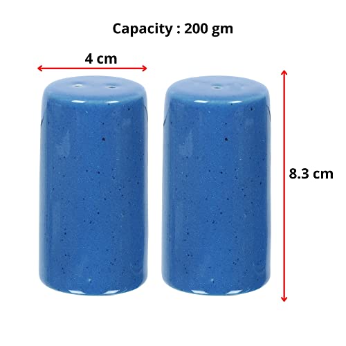 Image of QIMACPLUS Handcrafted Ceramic Salt and Pepper Shaker Set | Perfect Pour Holes for Kitchen, Dining Table, Picnic, Office, Restaurant, and Hotel | Set of 2 (SkyBlue)