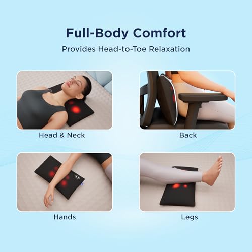Image of The Sleep Company Wave X Multipurpose Body Massager | Deep Tissue Massager | Shiatsu Massage Therapy | Gentle Heat | Cordless & Rechargeable | Relieves Muscle Pain, Stiffness & Fatigue | Black