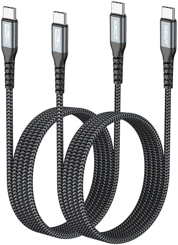 SUNGUY USB Type C ケーブル 1.5M 【2本組】 PD対応 60W 急速充電 USB C to USB C ケーブル Type C to C ケーブル USB2.0高速データ転送 iPhone15/15Pro Galaxy S22 ultra/iPad Pro/ipad air/MacBook Air/MacBook Proなどのタイプｃ機種に対応 1.5m グレー