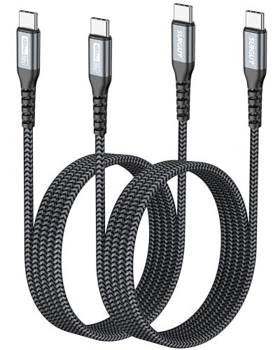 SUNGUY Cable USB C a USB C 60W [1.5m x 2] Cable carga rápida tipo C a tipo C Compatible con iPad Pro, MacBook Pro, iPad Air, Samsung S22 S21 S10, Xiaomi, Huawei, Oneplus, Switch, etc.