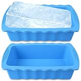 Haldane 2PC Extra Large Ice Block Molds 6LB Giant Ice Cube Molds for Plunge Lab, Water Chiller for Cold Plunge, Thickened and Reinforced Silicone Ice Cube Tray, Cold Plunge Tub Accessories, Blue