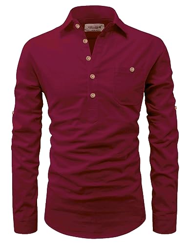 Image of Vida Loca Men Cotton Full Sleeve Casual Spread Collor Slim Fit Short Kurta for Men and Boys (Pack of 2)