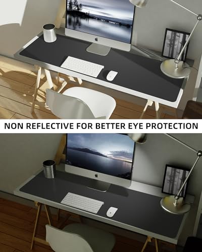 Image of Leather Desk Pad Protector,Mouse Pad,Office Desk Mat, Non-Slip PU Leather Desk Blotter,Large Desk mat,Waterproof Keyboard mat for Office /Home /Decor (Black,48 inch x 24 inch)