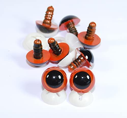 celloexpress Pack of 4 Pairs - GLASS LIKE Light Brown Eyes with Plastic Backs - 15mm - Safety Eyes for Soft Toy or Teddy Bear Making