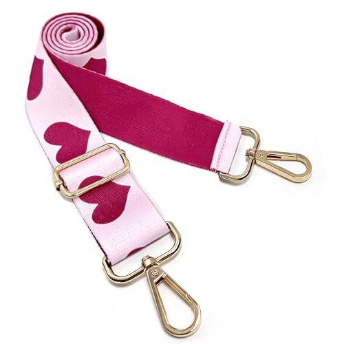 Image of Dsigo Purse Strap, 1.5 inch Wide Gold Alloy Buckle Floral Printing Crossbody Shoulder Strap for Bag Handbag Crossbody Bags