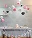 Kubert Baby Shower Decorations 15pcs Pink Grey White Party Decoration Kit Tissue Paper Pom Pom Honeycomb Ball for Bridal Shower Girls' Birthday Wedding Birthday Party Decorations Pink