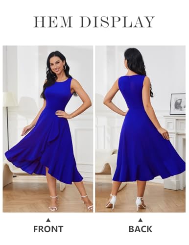 Image of DRESSTELLS Women's Cocktail Party Formal Wedding Guest Church Modest Prom Long High Low Evening Dress