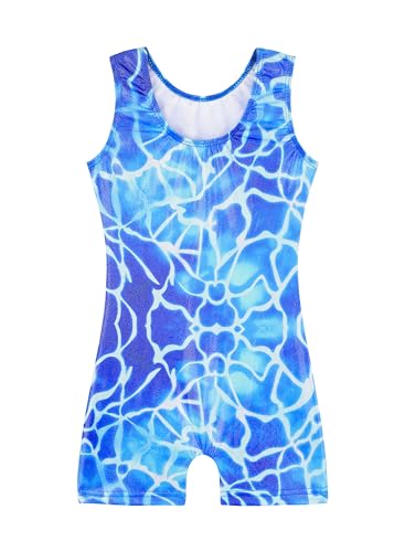 HOZIY Girls Gymnastics Leotards for Kids Tumbling Outfits Biketard Sparkle Adorable Pattern