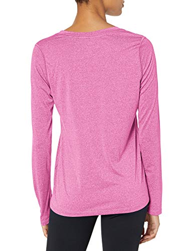 Hanes Women's Sport Cool Dri Performance Long Sleeve V-Neck Tee, Fresh Berry Heather, X Large