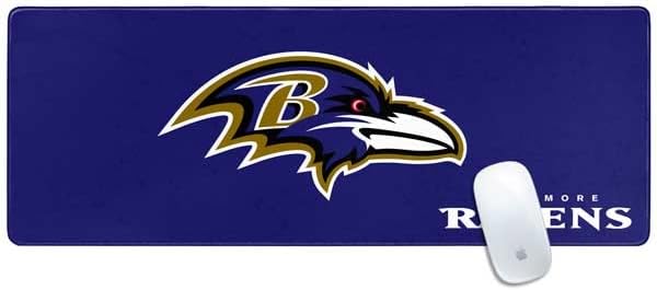 Vista 37 de Skinit Alfombrilla de mouse extragrande para juegos – Diseño desgastado con licencia oficial de Baltimore Ravens con bordes cosidos, impermeable