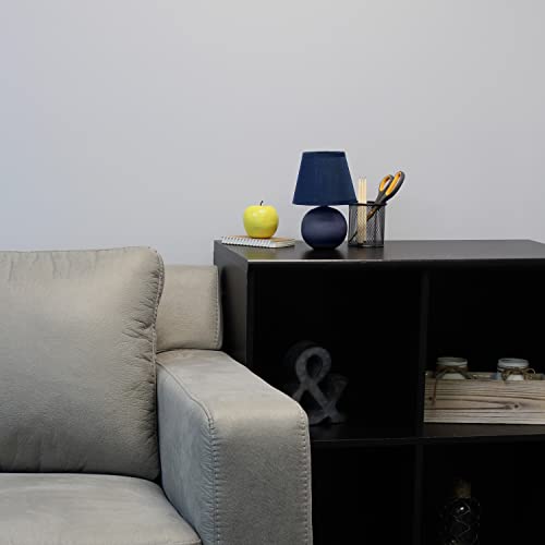 Simple Designs Lt2008-Blu Mini Ceramic Globe Table Lamp With Matching Fabric Shade, Blue #TOP4