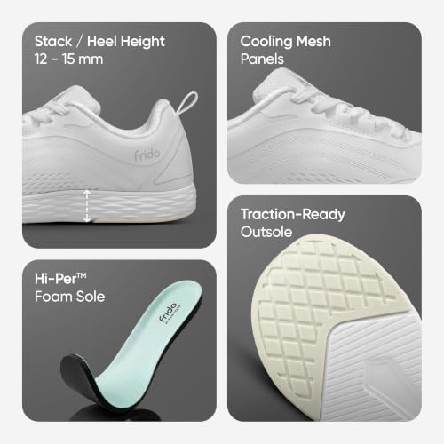 Image of Frido Active Walking Shoes for Men & Women | Lightweight Breathable Mesh Upper | Zero-Drop Sole with Wide Toe Box for Natural Movement | Cushioned Comfort Lace-Up Sneakers