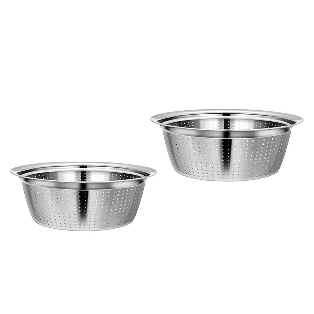 Küchensieb-Set aus Edelstahl, 24 cm und 32 cm, großes Lebensmittelsieb für Gemüse, Nudeln und Reis, 2 Stück