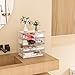 Clear Stackable Makeup Organizer with Drawer, 12''W Acrylic Storage Drawers, Cosmetic Display Case for Vanity Bathroom Countertop, Beauty Holder for Lipstick Brush Skincare Perfume (5 Pack)