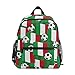 Zainetto con bandiera italiana con pallone da calcio, per ragazzi, scuola materna, bambini, mini viaggi, scuola elementare, studenti, libreria