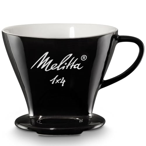 Melitta 1x4 Permamenter Kaffeefilter aus Porzellan, schwarz, 224425