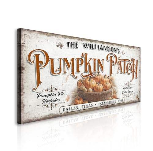 Tailored Canvases: Pumpkin Patch Sign - Custom Outdoor Pumpkin Decor,