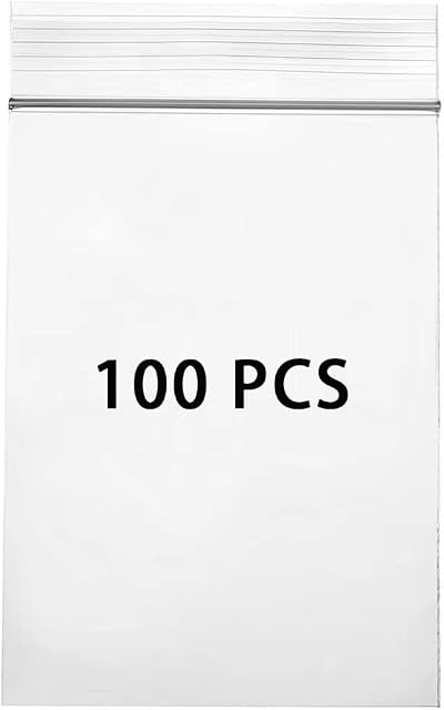 Wis-Life Thickening Durable Sealing Bags, Clear Plastic Bags, Resealable Storage Pouches, Durable Multi Sizes for Kitchen Storage, Office Stationery Storage, Jewellery Packaging (b10*15cm,100pcs)