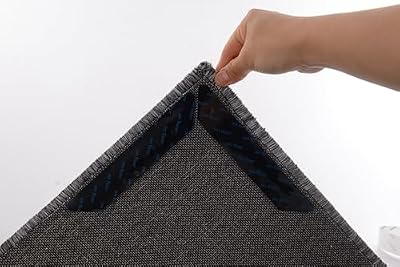 Hot Stocks Market Rug Pads Grippers - Pack of 12 Non Slip Carpet Tape for Hardwood Floors, Tile, Wood, Laminate - Grips Padding to Hold Down Area Rugs in Place - Anti Skid Under Carpets Pad