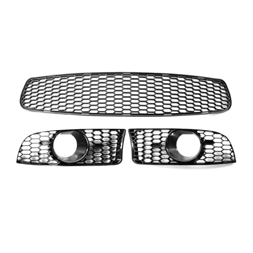 Grille calandre couverture calandre inférieure avant 3 pièces avec entourage phare antibrouillard