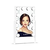 Impressions Vanity Hollywood Tri-Tone XL Makeup Mirror with 12 LED Bulbs, Dressing Mirror with 360...