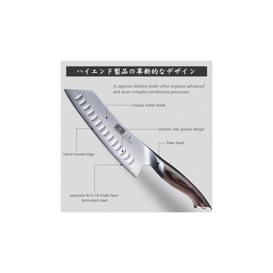 7-Inch-Japanese-Chef-Knife-Ultra-Sharp-High-Carbon-Stainless-Steel-AUS-10-Kitchen-Knife-Professional-Santoku-Knives-with-Ergonomic-Pakkawood-Handle HOSHANHO 7 Inch Japanese Chef Knife, Ultra Sharp High Carbon Stainless Steel AUS-10 Kitchen Knife, Professional Santoku Knives with Ergonomic Pakkawood Handle