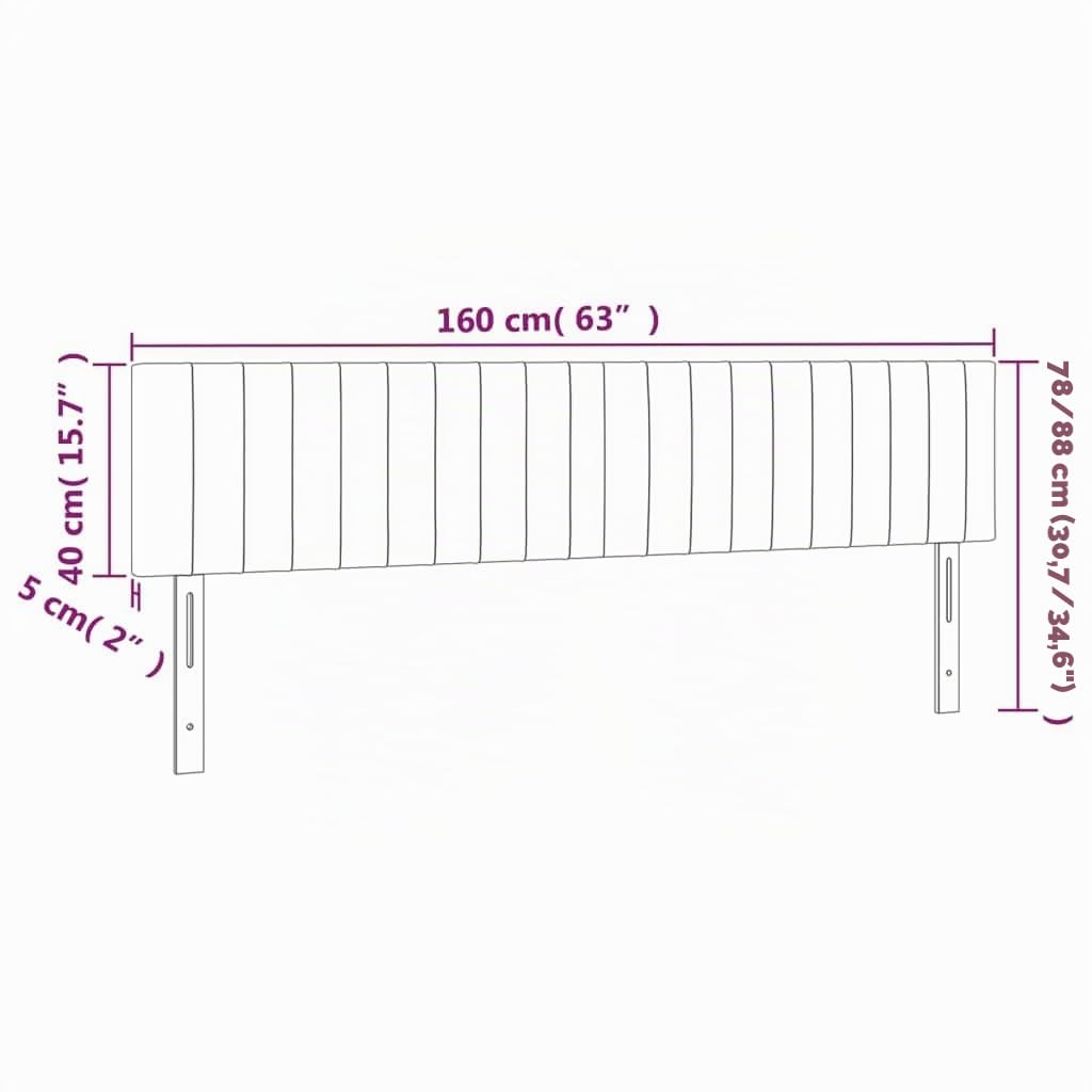 vidaXL Cabeceros Tela Gris Taupe 160x5x78/88 cm