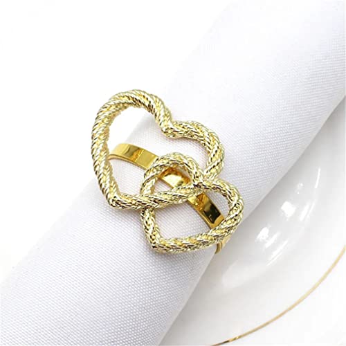 Double Love Napkin Buckle Twist Rope Love Napkin Ring Valentine's Day Napkin Ring Buckle Hotel Restaurant Holiday Atmosphere Decoration Exquisite Love Napkin Ring Holder #TOP5