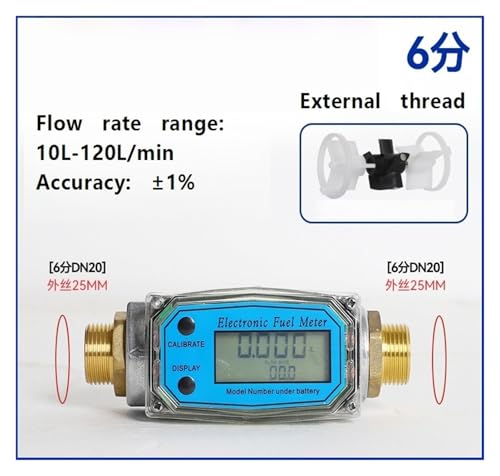 Medidor de flujo de líquido digital 3/4 con pantalla para control de caudal 3