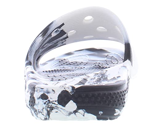 Crocs Classic Marbled Slide sabots au design marbré unique blanc et noir
