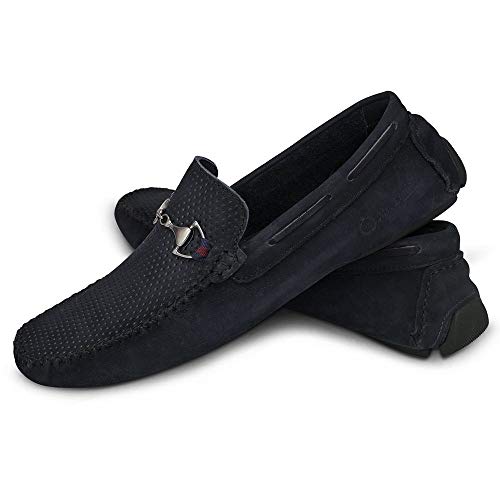 Mocassim Dockside Casual Masculino Couro Nobuck Cor:Azul;Tamanho:40