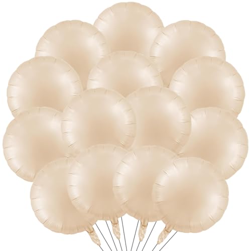 20 Piezas Globos Foil Redondos, 18 Pulgadas Globo Caqui Globos