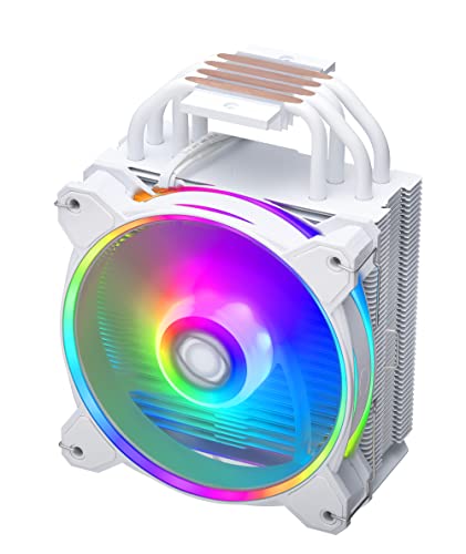 Image of Cooler Master Hyper 212 Halo CPU Air Cooler - Pure White Aluminium Finish, 4 Continuous Direct Contact Heat Pipes with Fins, MF120 Halo2 ARGB Fan, ARGB Auto Detect, LGA1700 & AM5 Brackets - White